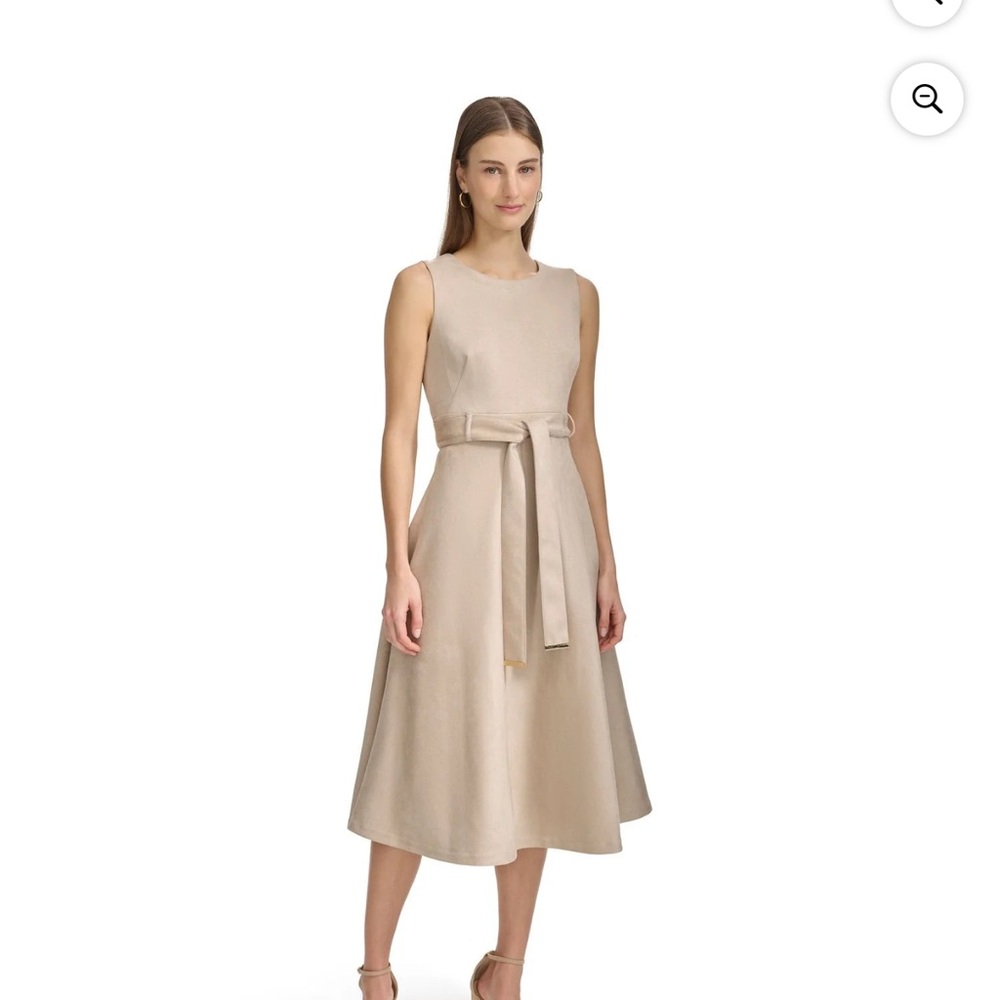 Andrew Marc Beige Midi Dress